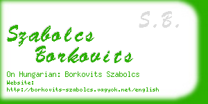 szabolcs borkovits business card